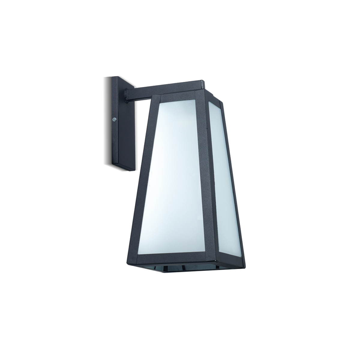 FAROL PIRAMIDAL NEGRO 1 LUZ 35CM ALTO C/BASE SUPERIOR